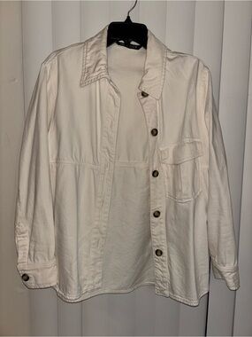 Zara Denim Jacket Cream/ beige color